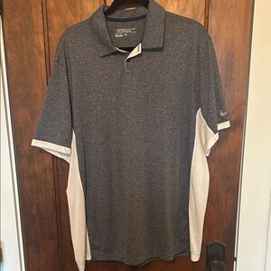 Nike Men's Gray and White Polo Shirt
